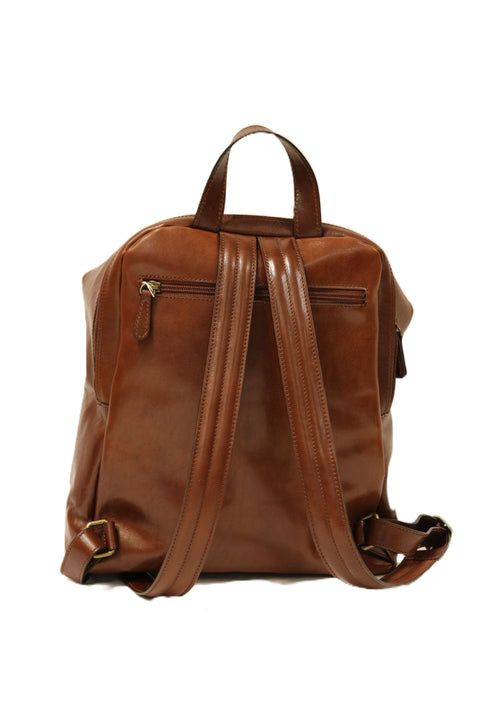 Tuscan Leather Backpack with Snap Hook Closure