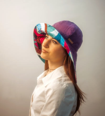 Nuala Linen Hat – Purple