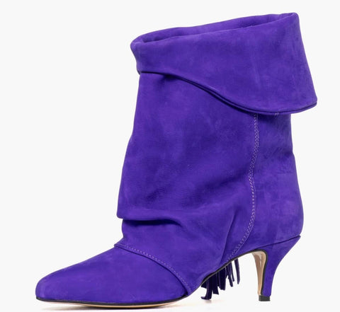 Women's nubuck fringe ankle boots - Alex Angel 13