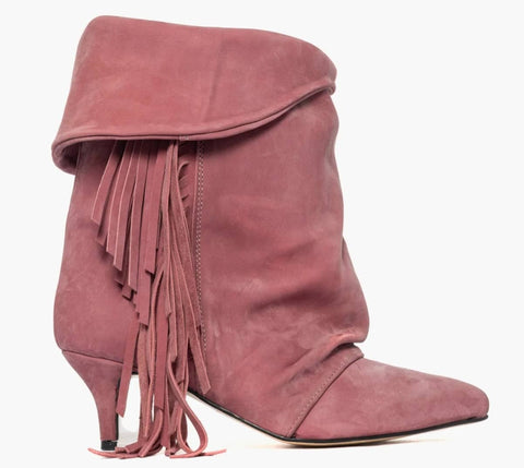 Women's nubuck fringe ankle boots - Alex Angel 13