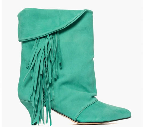 Women's nubuck fringe ankle boots - Alex Angel 13