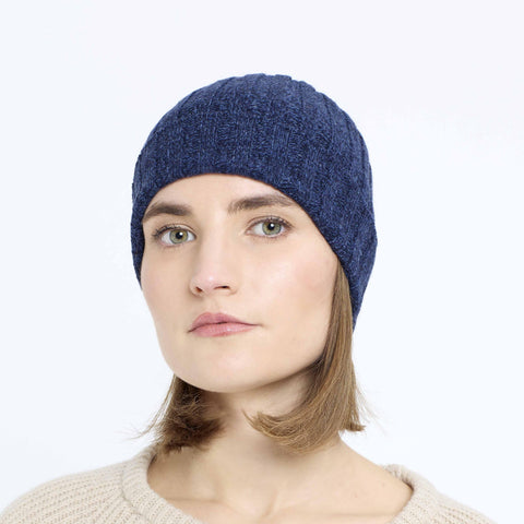 Due Toscani Ribbed Hat in Pure Cashmere Moulinè Colors - Due Toscani