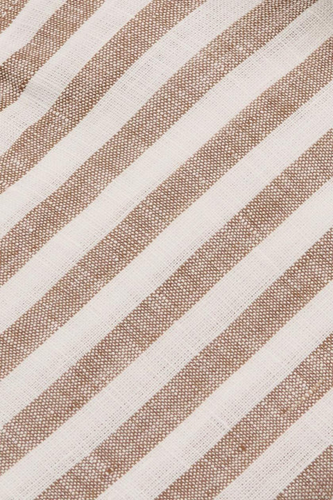 Striped Linen Shirt Brown Cordone 1956