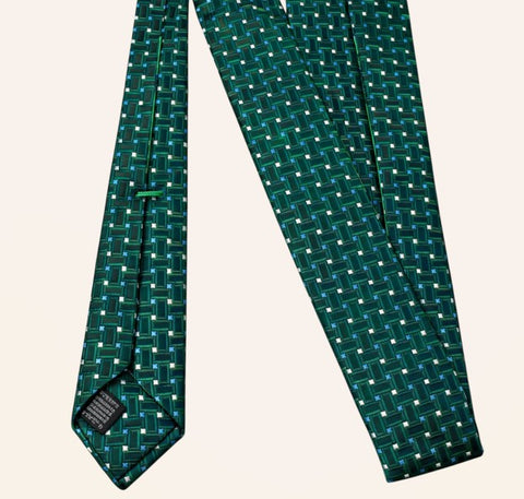 Emerald Jacquard Woven Silk Tie