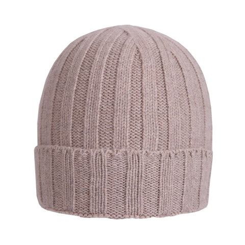 Recycled cashmere ribbed beanie - Due Toscani