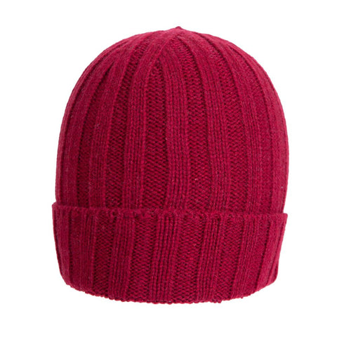 Recycled cashmere ribbed beanie - Due Toscani