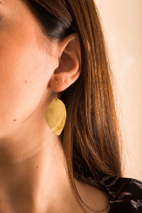 Earrings - Brass Leaves Lidia Mallia