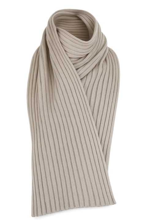Super Soft Unisex Ribbed Scarf in Pure Cashmere 30x180 cm - Due Toscani
