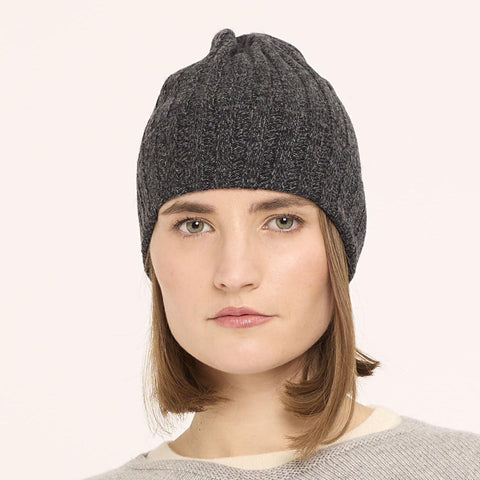 Due Toscani Ribbed Hat in Pure Cashmere Moulinè Colors - Due Toscani