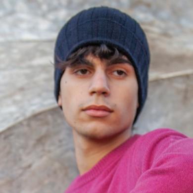 Recycled cashmere ribbed beanie - Due Toscani