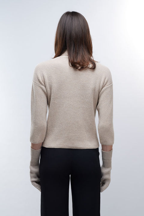 Turtleneck - Beige Three-quarter Confezioni Giovi
