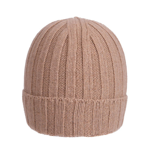 Recycled cashmere ribbed beanie - Due Toscani