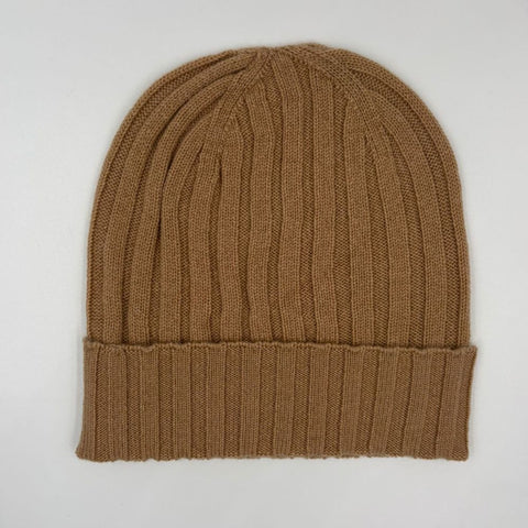 100% superior cashmere ribbed hat by Due Toscani Made in Tuscany - Due Toscani
