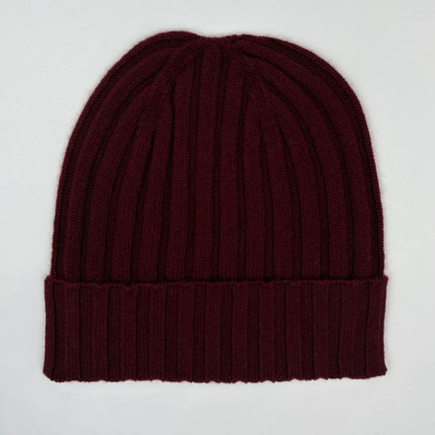 100% superior cashmere ribbed hat by Due Toscani Made in Tuscany - Due Toscani
