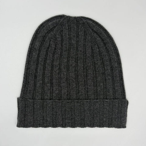 100% superior cashmere ribbed hat by Due Toscani Made in Tuscany - Due Toscani