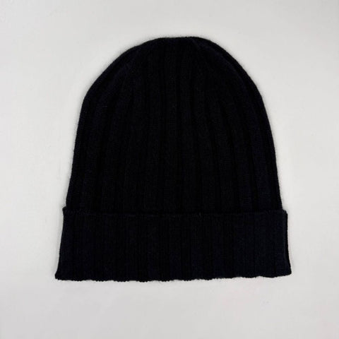 100% superior cashmere ribbed hat by Due Toscani Made in Tuscany - Due Toscani