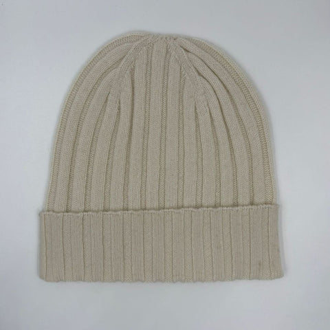 100% superior cashmere ribbed hat by Due Toscani Made in Tuscany - Due Toscani