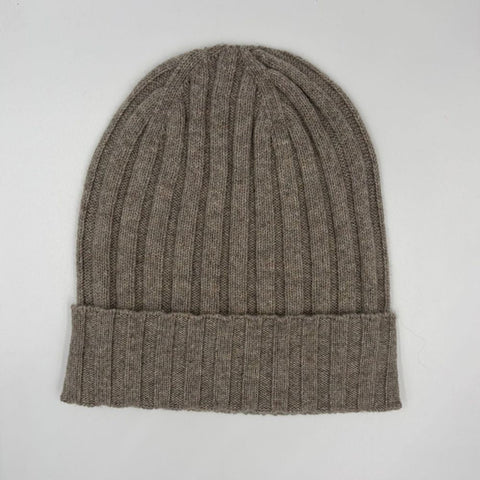 100% superior cashmere ribbed hat by Due Toscani Made in Tuscany - Due Toscani