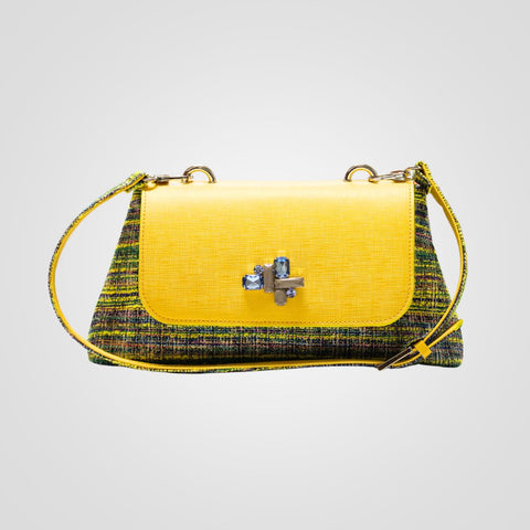 Shoulder Bag - Audrey Capri Yellow Cordini Rita