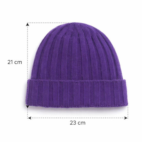 Unisex Pure Cashmere Ribbed Hat - Due Toscani