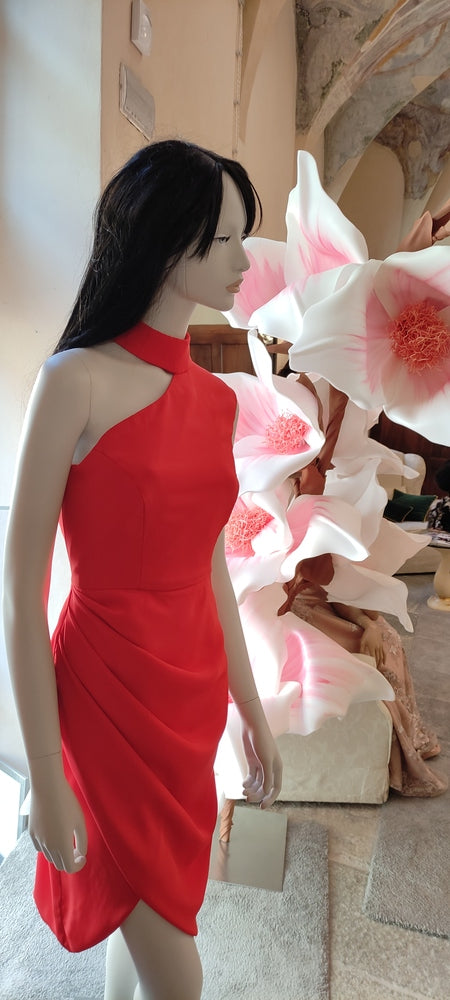 Cerimonial Dress - Pure red silk Bruna Couture