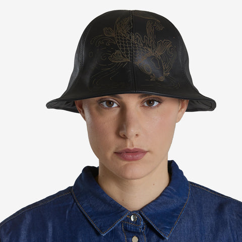 Hat - Nappa Leather Cloche Axis
