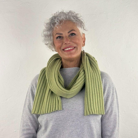 Super Soft Unisex Ribbed Scarf in Pure Recycled Cashmere 25x160 cm - Due Toscani