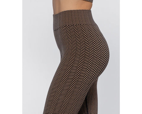 Leggings - Dakota Herringbone Black/Camel Heart and Soul