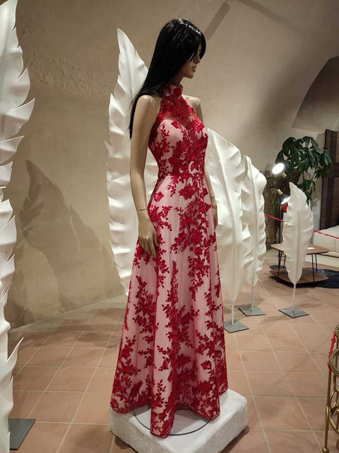 Cerimonial Dress - Embroidered red dress Bruna Couture