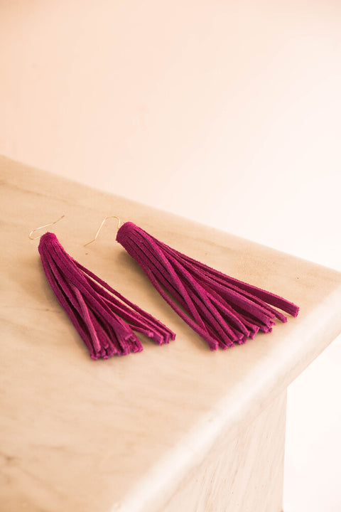 Earrings - Leather Tassels Lidia Mallia