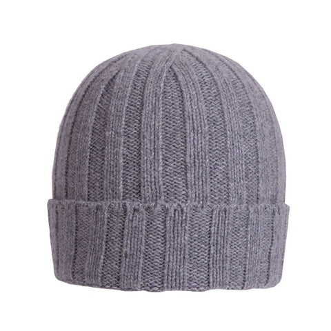 Recycled cashmere ribbed beanie - Due Toscani