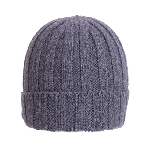 Recycled cashmere ribbed beanie - Due Toscani