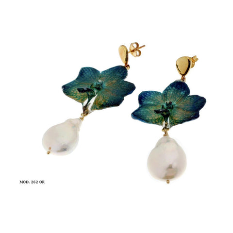 Earrings - Leaves and pearls Fancs-V