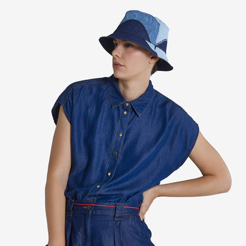 Hat - Denim Patch Bucket Axis