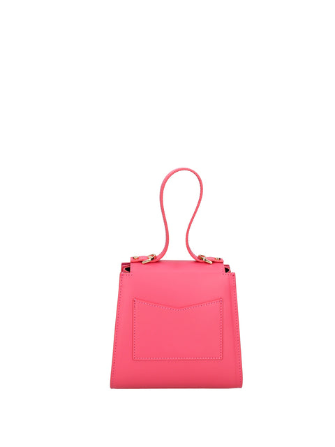 Genuine Leather Leather Top Handle Satchel Bag Made in Italy – Fuchsia - Viola Castellani