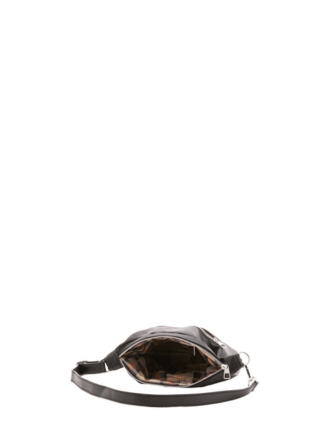 Genuine Leather Crossbody Shoulder Bag - Black - Alessia Firenze