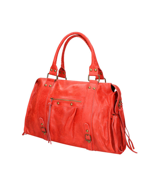 Women's Genuine Leather Shoulder Bag – Medium Red – Made in Italy - Gave Lux