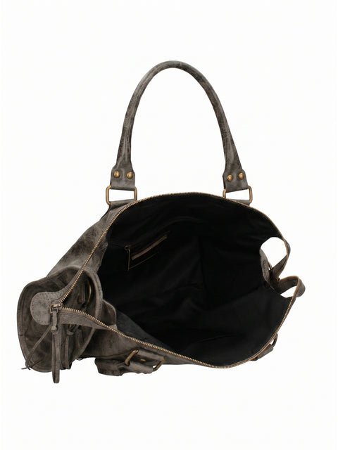 Women's Genuine Leather Shoulder Bag – Dark Military Green – Made in Italy - Gave Lux