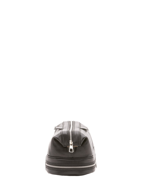 Leather Travel Clutch Bag - Black - Alessia Firenze