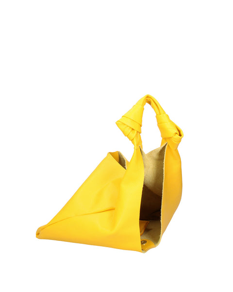Yellow Genuine Leather Leather Shoulder Tote Bag Made in Italy – Yellow - Viola Castellani