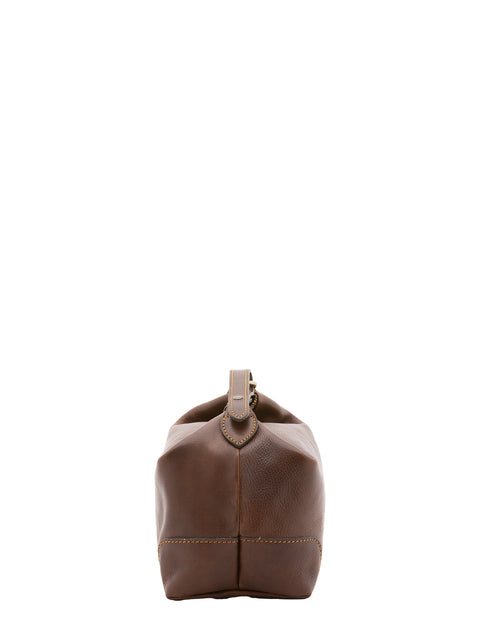 Italian Leather Top Handle Bag - Dark Brown - Alessia Firenze