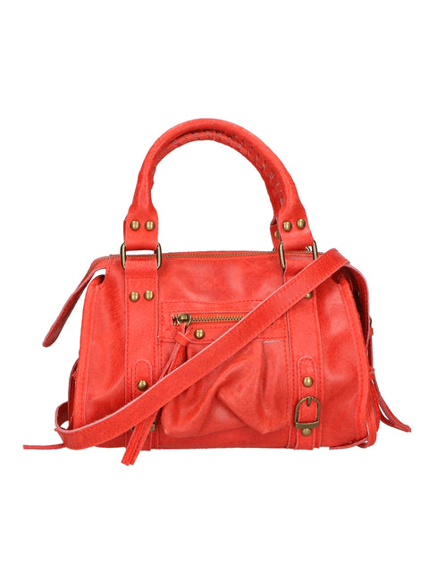Women's Genuine Suede Leather Shoulder Bag – Red – Made in Italy - Gave Lux