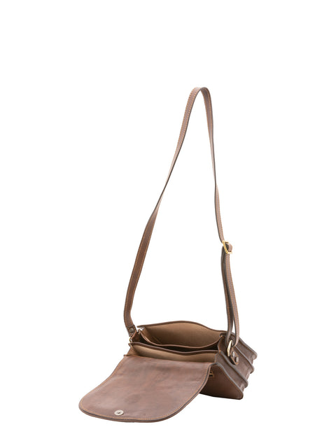 Women's Leather Crossbody Bag - Dark Brown - Alessia Firenze