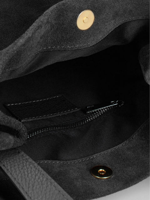 Women's Genuine Leather Handbag – Black – Made in Italy - Chiara Ferretti