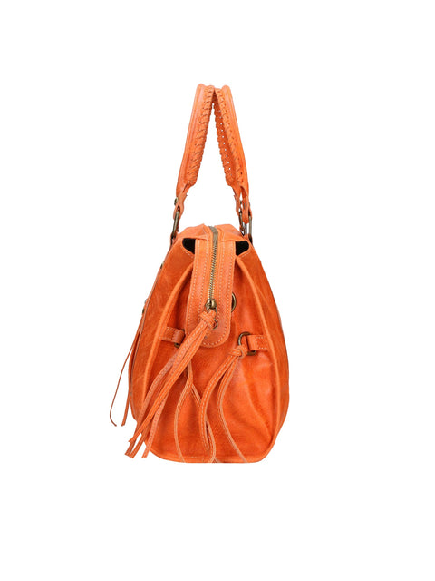 Women's Genuine Leather Shoulder Bag – Orange – Made in Italy - Gave Lux