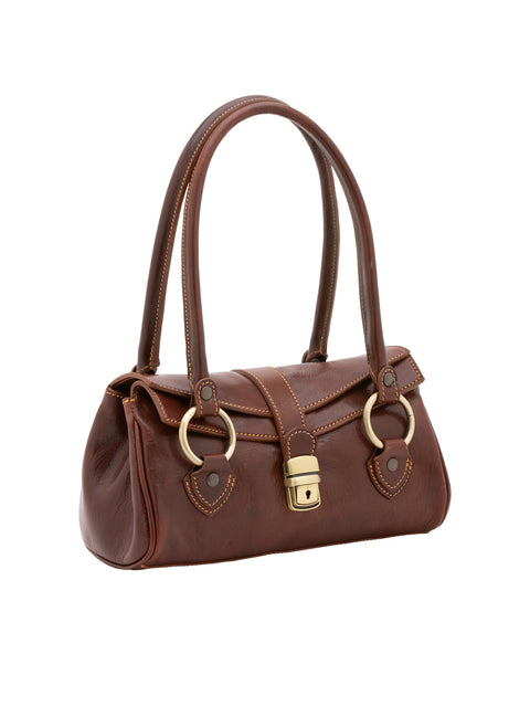 Women's Leather Doctor Bag with Double Zip Pockets – Brown – Made in Italy - I Fratelli