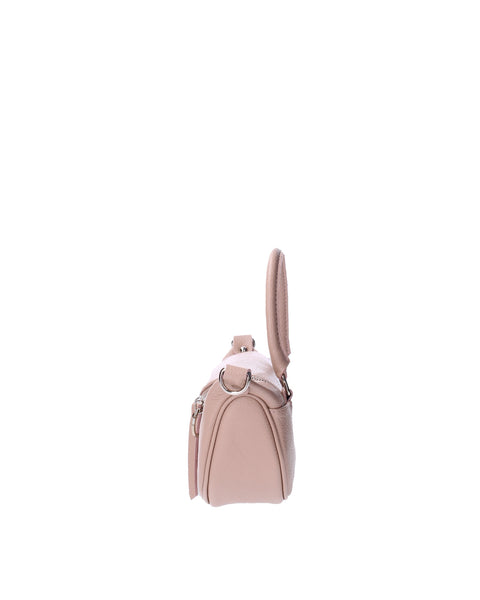 Genuine Leather Leather Top Handle Handbag Made in Italy – Blush Pink - Viola Castellani