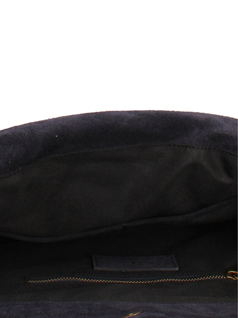 Women's Genuine Leather Handbag – Night Blue – Made in Italy - Chiara Ferretti