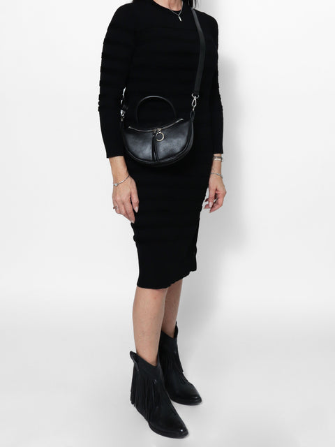Black Genuine Leather Leather Top Handle Handbag Made in Italy – Black - Viola Castellani