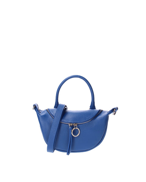 Blue Genuine Leather Leather Top Handle Handbag Made in Italy – Blueette - Viola Castellani